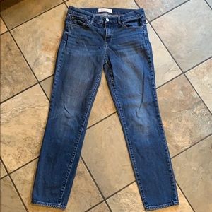 Mid rise straight leg jeans